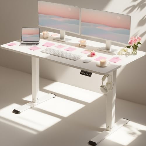 Treesland 120x60 CM Electric Standing Desk, Height Adjustable Standing Desk, Adjustable Table,...