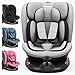 Kidimax® i-Size Kindersitz 40–150 cm (0–12 Jahre) | ECE R129/04 | 360° drehbar | mit Isofix & Top Tether | Gruppe 0+/1/2/3 | 5-Punkt-Gurt | verst. Kopfstütze | Autokindersitz Kinderautositz, Grau