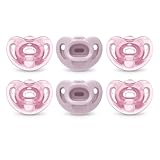 NUK Comfy Pacifiers, 0-6 Months, 6 Count (Pack of 1)