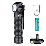Olight Perun 2 Multi-Functional Right Angle Headlight 2500 Lumens MCC Rechargeable 21700 Headlamp and Flashlight, with Headband and SKYBEN Battery Box(Black)