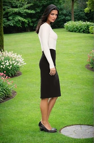 Baby'O Made in The USA Women's Pencil Skirt | Knee Length Pencil Skirt | Tailored Fit Bodycon Stretch Modest Pencil Skirts3