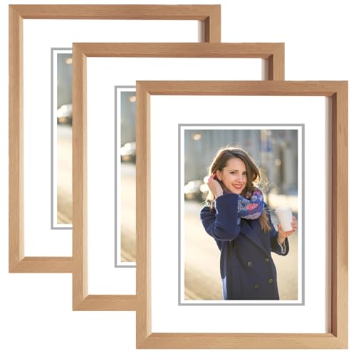 GBKDQQ Lot de 3 cadres photo en bois - 15 x 20 cm - Simple - Art déco - Pour galerie photo - Convient pour chambre à coucher, salon, couloir