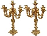 Profundidad: 44 cm Casa Padrino Conjunto de candelabros Barroco Oro 44 x 44 x A. 57 cm - Accesorios de Decoración Barroco