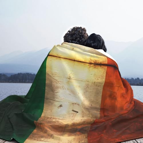 Couverture drapeau irlandais flanelle 203x152cm pour soirée cinéma et salon