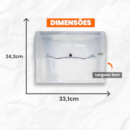 Pasta sanfonada A4 com 12 divisórias Cristal 6070.h Dello