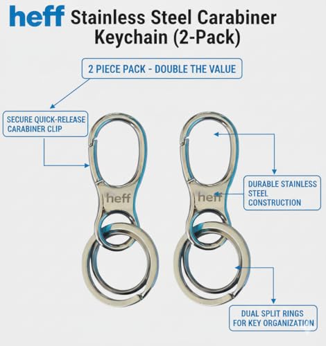 Image of Heff Designer Keychain, Multipurpose Key ring for Car, Bike, Home, Office and Student