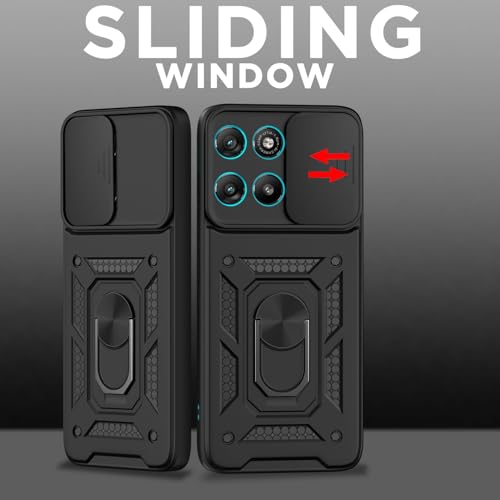 Image of Luxe Back Cover for Motorola G Max 5G / Motorola G57 Power 5G / Motorola G67 Power 5G | D10 Tough Armor Case | Sliding Camera Shield | 360 Protection | Kickstand Ring Holder | Military-Grade