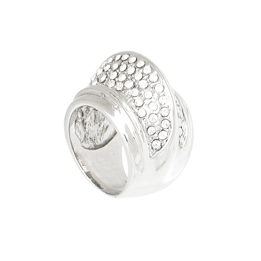 Bague Paris Métal Argenté et Strass Scintillants : Fini les Bijoux Ternes Taille 54