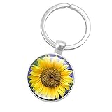 Feizikaw Schlüssel Anhänger Der Staat des Metallverkaufs Schlüsselglashalterung Gem SunFlower Europe United Home (As shown,One Size)