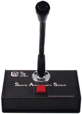 Pro Co Sound SAS3 Sports Announcer's Switch - Push to Talk With Gooseneck Microphone Connector