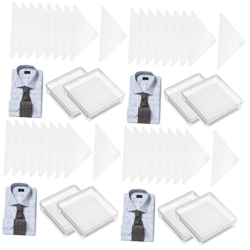 CALLARON 4sets Men's Suit Accessory Collar Support Stickers White Pvc Stays 60pcs*4