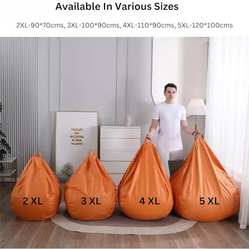 GIGLICK XXXXXL Jumbo Elite Suede Imported Bean Bag with Comfortable Legrest and Cushion with Beans Filled Ready to Use (6 Months Warranty) Color Brown-5xl - Image 5
