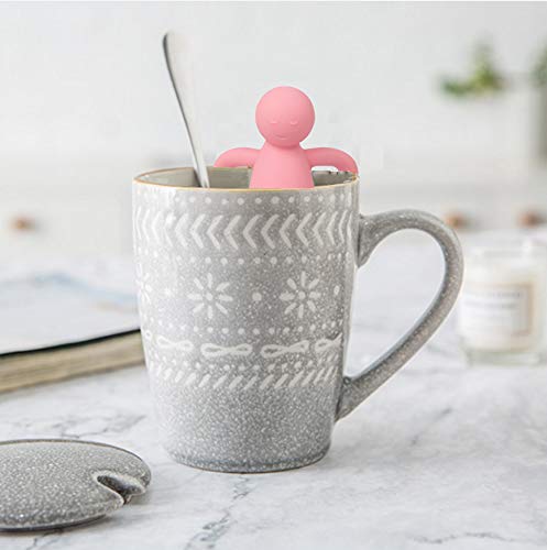 Loose Leaf Tea Steeper Cute Tea Infuser For Girl Kids Extra Fine Mesh Tea Ball Stainless Steel Tea Filter With Silicone Lid For Cup Mug Pot Pink #TOP1