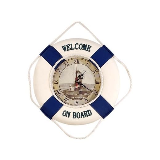 HS Welcome On Board Life Ring Clock