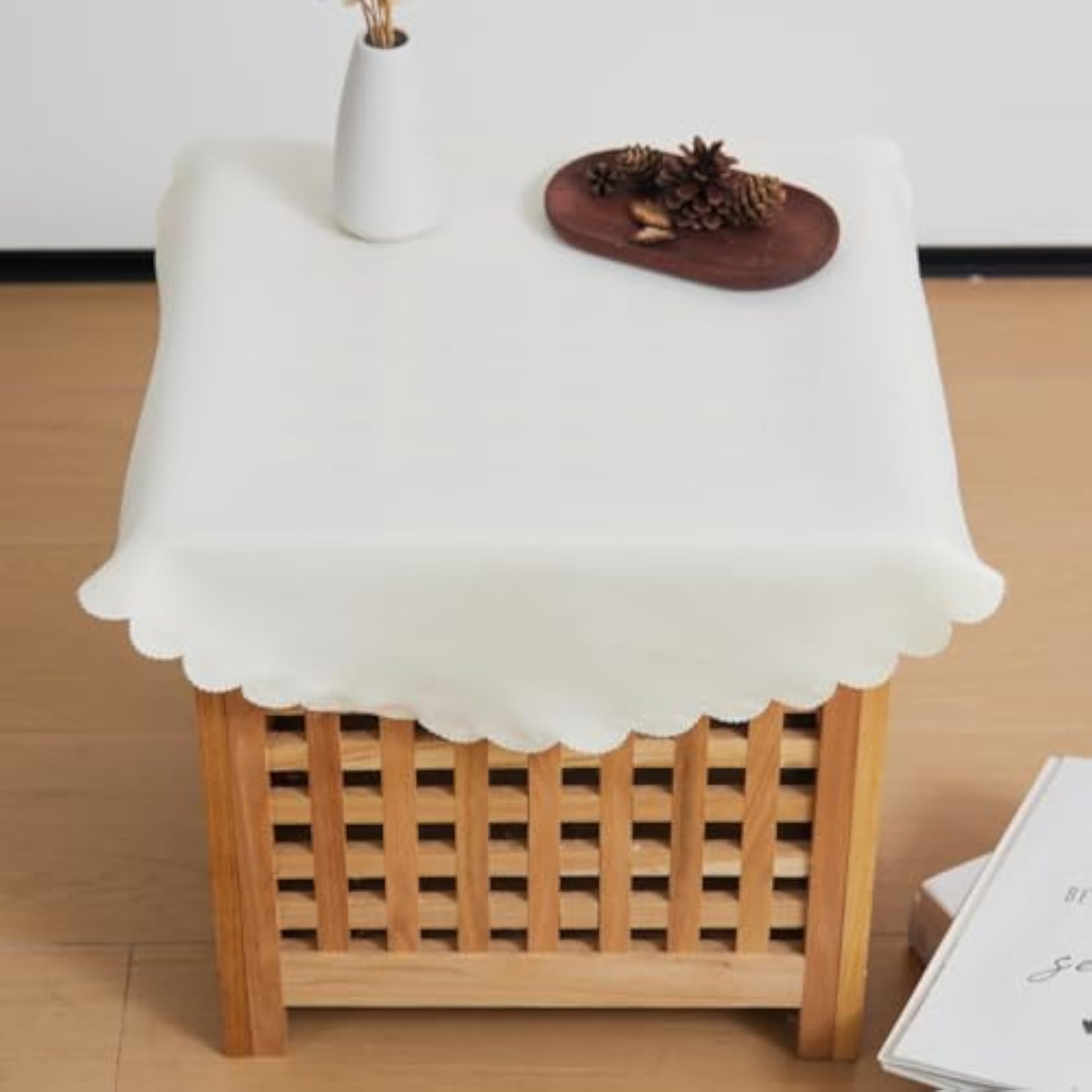Small Round Beige Tablecloth 24 Inch