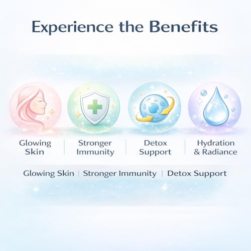 Image of HXN Liposomal Glutathione 1200mg with Hyaluronic Acid, Resveratrol, and Vitamin C Supplements, 98% L Glutathione, Skin Health Antioxidant, 60 Tablets