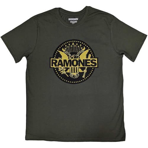 T-shirt Ramones Or Seal Logo de Rock Off en coton noir style rock