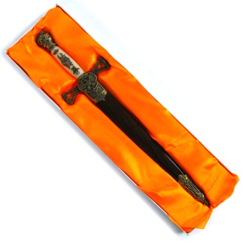 Whetstone Cutlery Medieval Double Edged Stainless Steel Dagger, Brass - Thumbnail 2