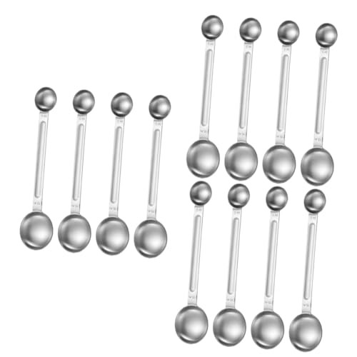 Cabilock 12 Piezas cuchara dosificadora acero inoxidable cucharita café cucharas medición para café en grano cucharadita para hornear cuchara café con escala cucharadas para comida
