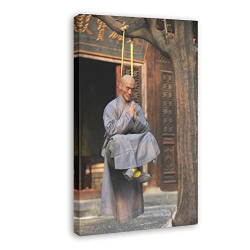 Poster moine guerrier déco de chambre familiale zen en toile