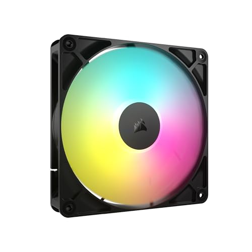 CORSAIR RS140 ARGB 140 mm PWM Ventola – Connessione a Margherita – Basso Rumore – Cuscinetto a Cupola Magnetica – Confezione Singola – Nero