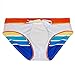 UXH Swimwear Men Sexy Swim Briefs Pride Day Strips Swimsuits Swim Briefs Bikini Board Surf Shorts Trunk (US, Alpha, Small, Regular, Regular, Orange)