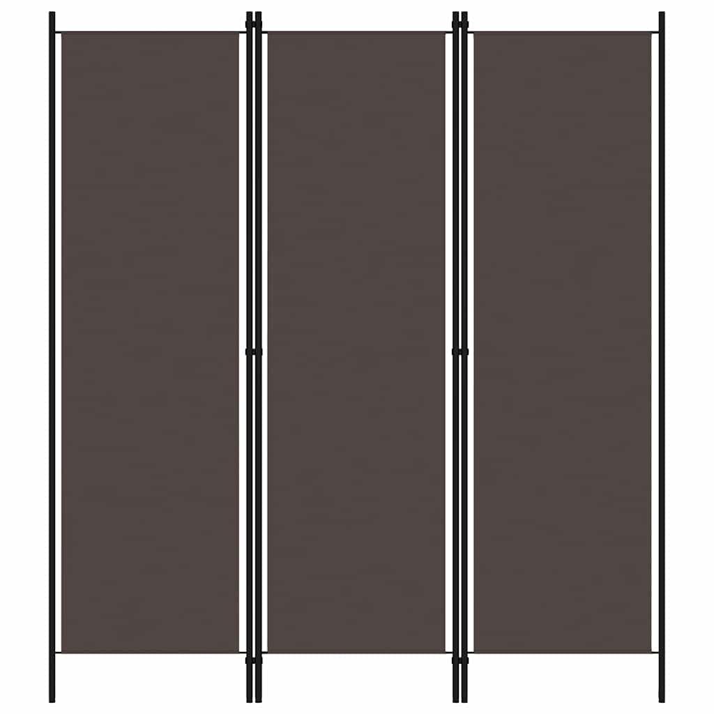 3-częściowa ścianka działowa brązowa z materiałowymi abażurami 150 x 180 cm, wolnostojąca, składana, jako ochrona przed wzrokiem, ścianka działowa do salonu, sypialni, biura i na balkon