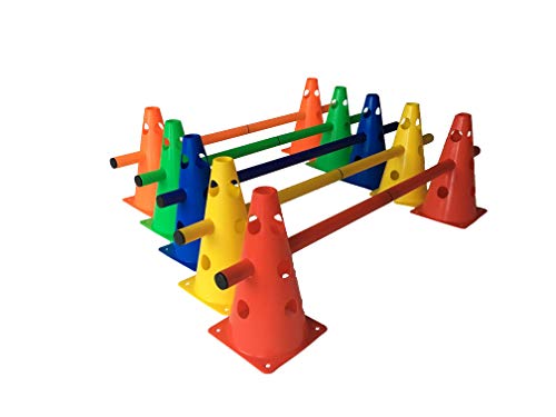 LA-24 5er Set Steckhürden 23 cm, Kegelhürden für Agility in 5 Farben...