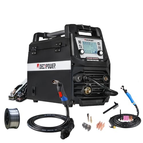 Decapower Poste à Souder MIG MAG Sinergy MMA LIFT DC TIG 4 en 1 sans gaz avec gaz Argon Co2 Soudure 200A Soudage de l'aluminium Équipement de soudage SPOOL GUN (XTRAMIG-200 SD PACK3)