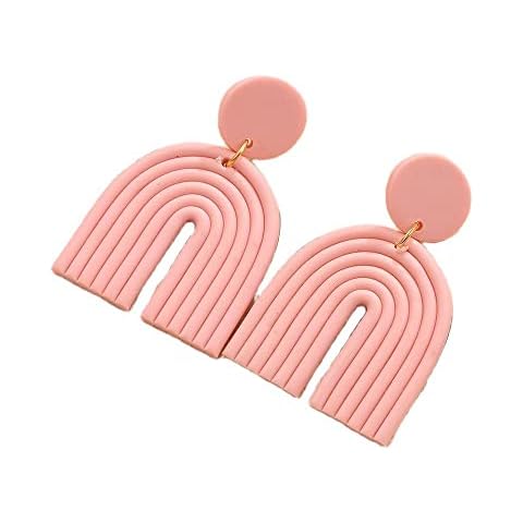 Vintage Boho Rainbow Ceramic Clay Earrings Cover
