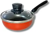 Frigideira Ovo Antiaderente Pequena C/tampa Vidro 12 Cm (Vermelho)