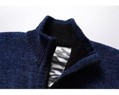 Men's Zipper Sweater Stand Collar Design Casual Sweater Zipper Cardigan Warm Sweater Basic Solid Color Sweater4
