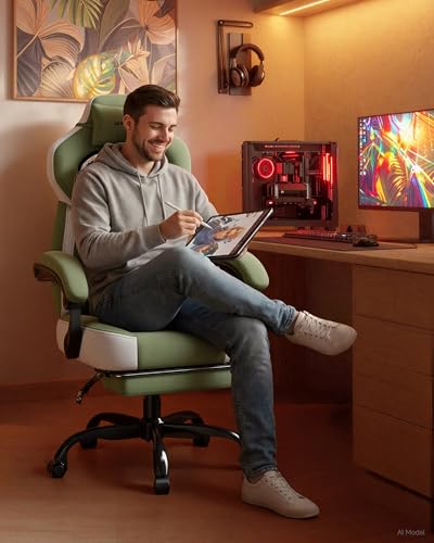 Image of GTPLAYER Gaming Chair for Adults, Ergonomic High Back Chair with Footrest