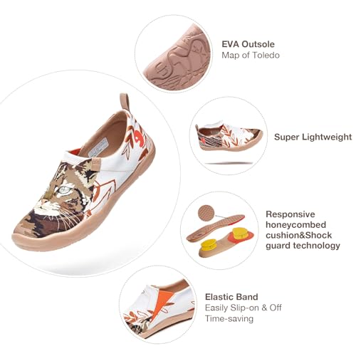 Image of UIN Women's Slip On Shoes Colorful Comfortable Lightweight Art Travel Sneakers Casual Floral Stylish Everyday Loafers