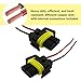 Hugwits H8 H9 H11 880 881 Female Nylon Adapter Wiring Harness Sockets Wire for Fog Lights, Waterproof Fog Light Adapters Plug, Universal for Most Cars (4 Pack)