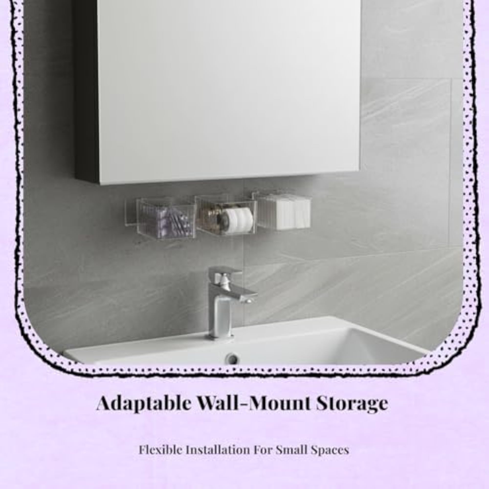 Mirror Cabinet Drawer Organizer, Wall Mount