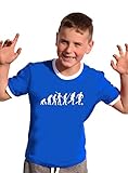 Fussball Evolution T-Shirt Kinder Ringer blau, 128