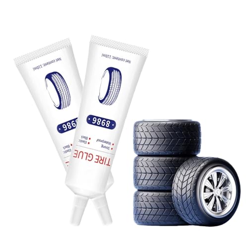 2 Piezas Cola Reparacion Neumaticos,Pegamento Neumatico,Repare Rápidamente Grietas,Adecuado para Motocicletas/Camiones/Coches/Bicicleta,Agujeros y Descamaciones de Varios Neumático,60ml