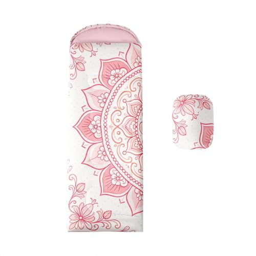 Erosebridal Bolso de Dormir Boho con Estampado Floral Minimalista para Camping con Bolsa de Compresión