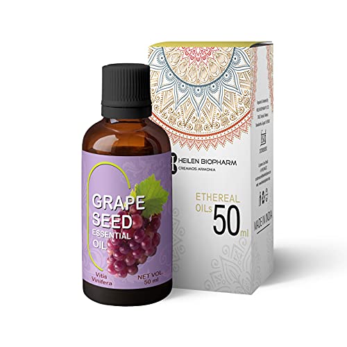 Image of Heilen Biopharm Grapeseed Essential Oil Natural and Nourishing for Healthy Skin and Hair - 50 mL I Pack of 1