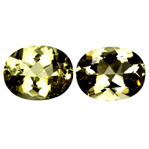 Béryl jaune héliodore ovale 10x8mm : la paire naturelle identique enfin trouvée