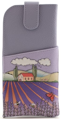 Étui à lunettes en cuir Mala Leather Cotswold 5204_26 lilas pour sac