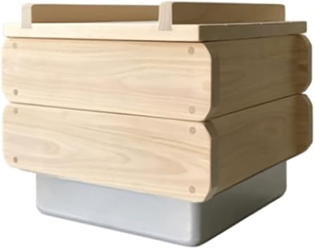 Premium round edge Square 9.8 Inch Handmade Bamboo Steamer - Two Tier with stainless steel pot, 11.8x11.8in