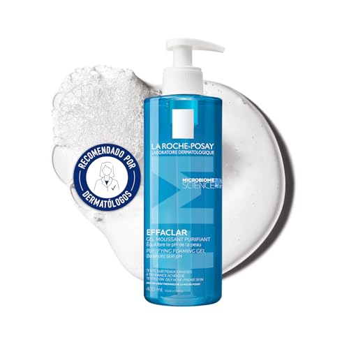 La Roche Posay Gel Limpiador, Para Pieles Grasas con Tendencia Acneica, Purificante, Anti-Impurezas, Limpia Suavemente y Calma, Fórmula sin Jabón, Effaclar +M, 400 ml