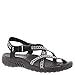 Skechers Women's Reggae Kooky Flat Sandal, Black/Amp; Grey, 8 M US