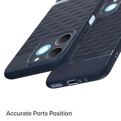 Image of Pikkme Back Cover for Realme P4 Lite 4G Camera Protection 3D Hexa Cube Design Silicone Protective Bumper Case (Blue)