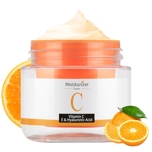 Vitamin C & E Face Cream for Women,Moisturizer Face Cream for Dull Dry Oil Skin Hydrating Lightweight Facial Cream for Face 50g