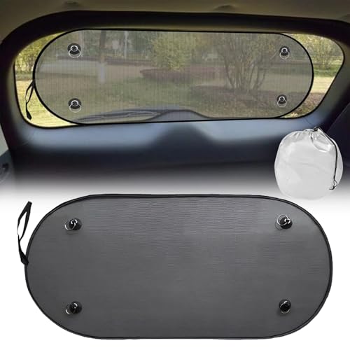 RHQFDM Kit de Parasol para la Ventana Trasera,Parasol de Coche Seguro para Perros y Niños,Ventilado y Transpirable con Protección UV(100 * 50 Negro)