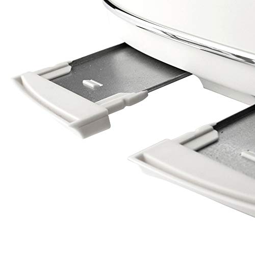 Haden Heritage 4 Slice Wide Slot Stainless Steel Retro Toaster with Adjustable Browning Control and Cancel, Defrost, and Reheat Settings, White - Thumbnail 6