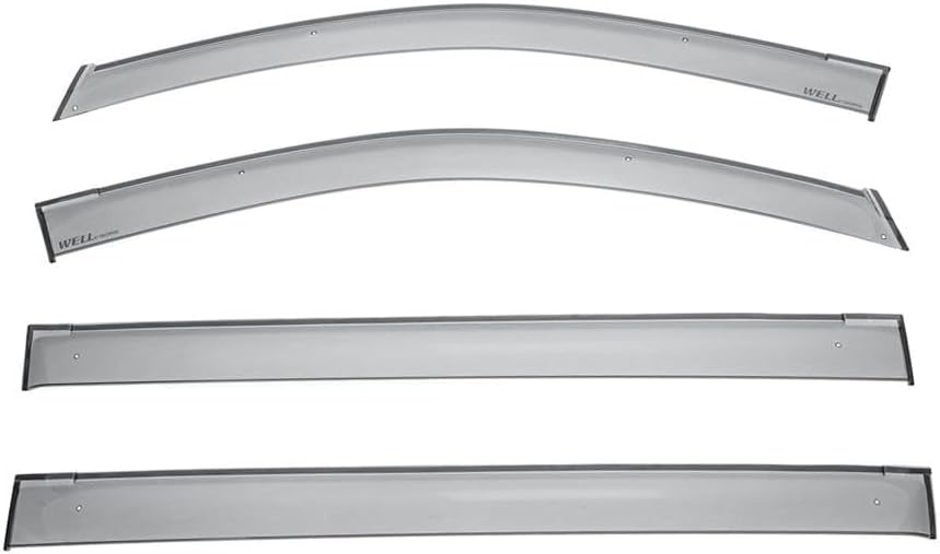 WellVisors Window Visors Wind Deflectors Compatible with Chrysler 2008-2020 Grand Caravan 2011-2016 Town & Country 2009-2012 Routan Premium Series Rain Guards 3-847DG005